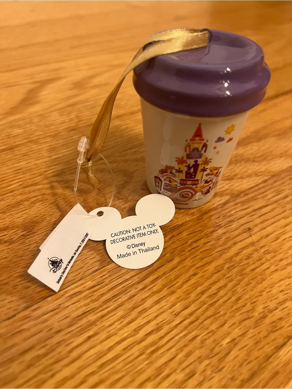 Disney Parks Starbucks ceramic mini travel tumbler ornament